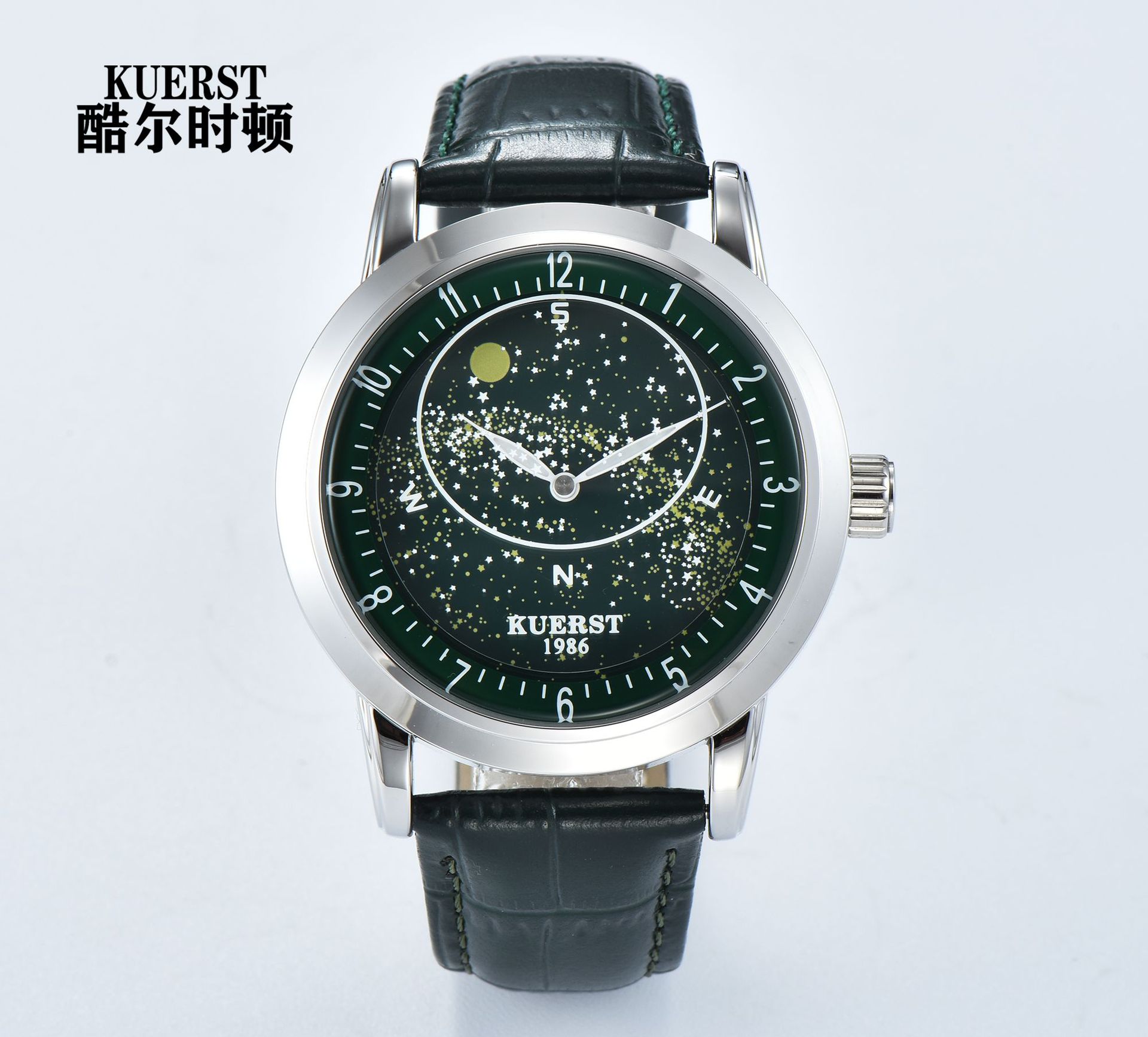 瑞士注册品牌kuerst酷尔时顿网红星空绿自动机械手表男.